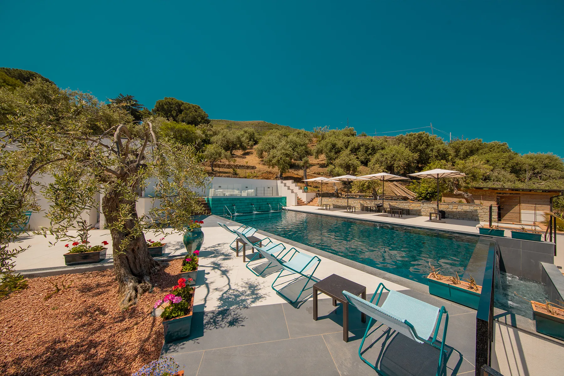 Piscina e lounge bar i servizi di Villa Totò Resort per gli ospiti di Villa Olea-gallery1